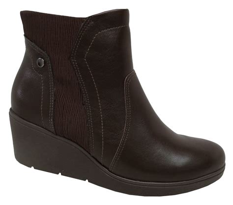 Bota Feminina Anabela Cano Curto Comfortflex Salto Baixo com .